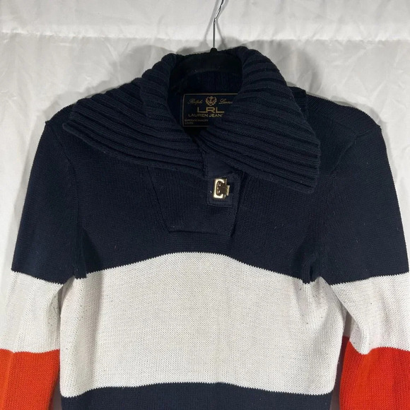 Lauren Jeans Sweater Women's XS Multicolor Striped Long Sleeve Pullover - Picture 2 of 10